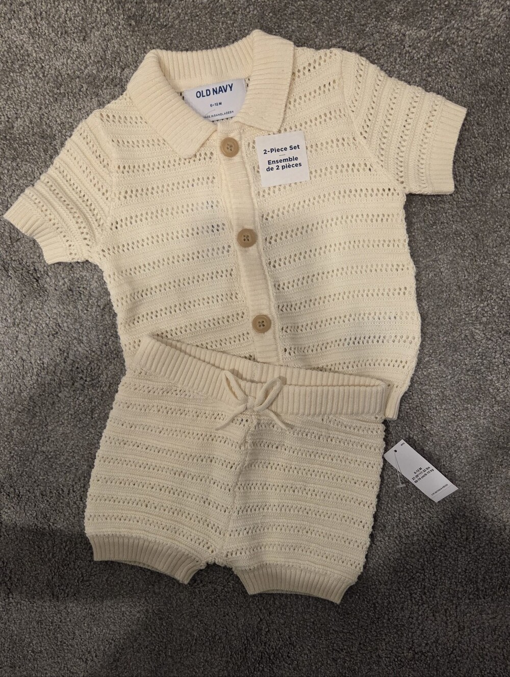 NWT Old Navy Open Knit Beige Matching Set